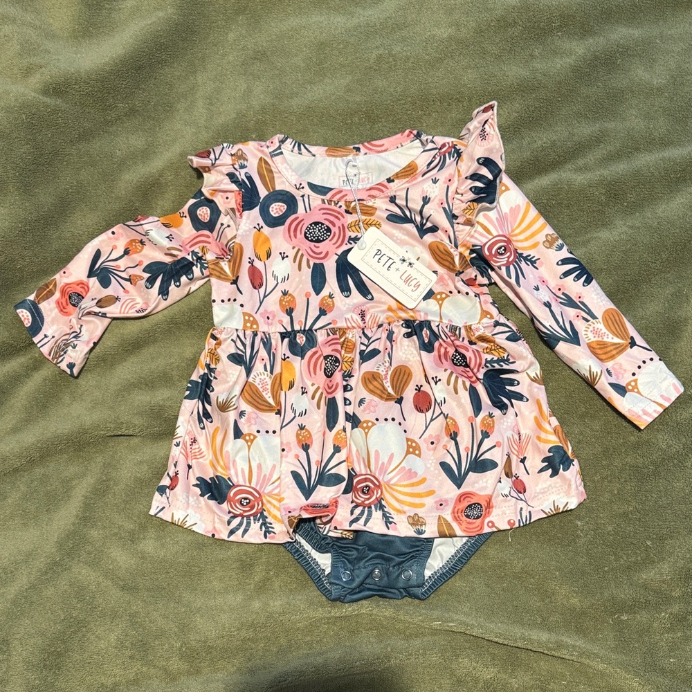 Floral Long Sleeve Bodysuit for Kids